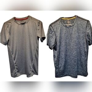 Set of 2 Men's Gray Short Sleeve Crew Neck Athletic Tees- Size S